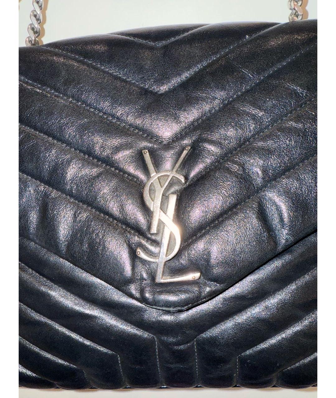 YVES SAINT LAURENT BEAUTY Черная кожаная сумка через плечо, фото 4