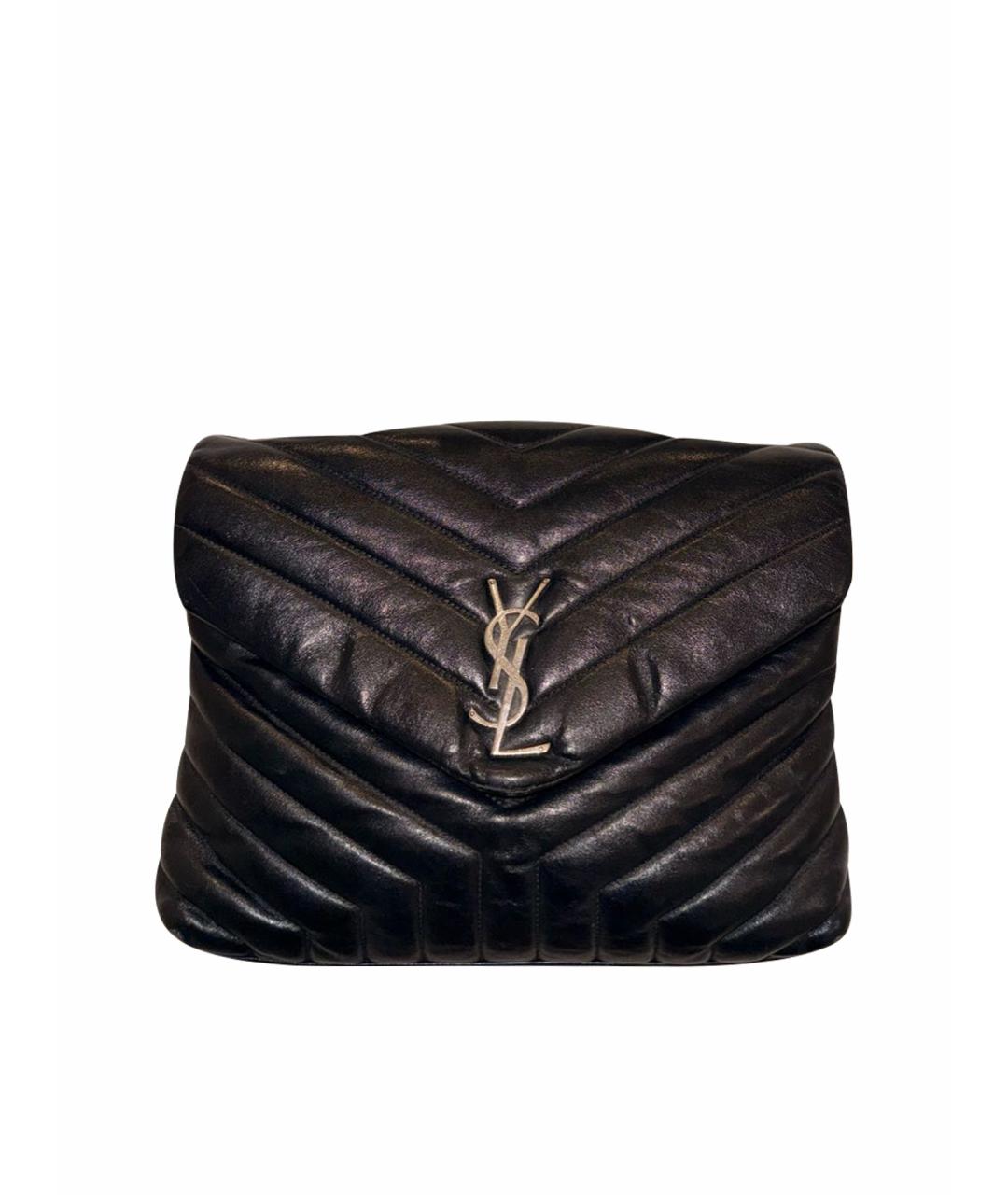 YVES SAINT LAURENT BEAUTY Черная кожаная сумка через плечо, фото 1