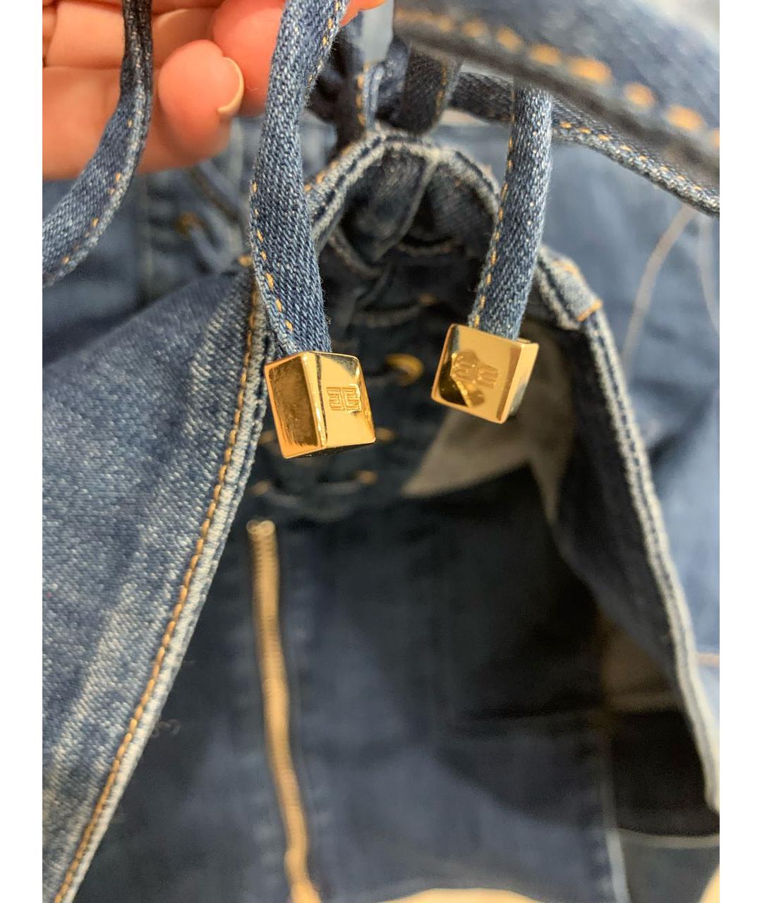 ELISABETTA FRANCHI Темно-синий деним жакет/пиджак, фото 8