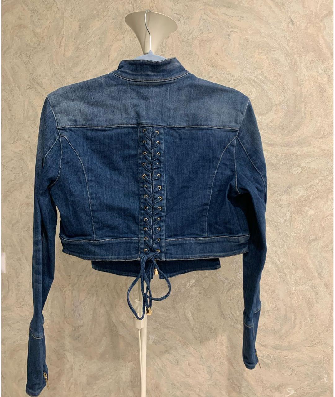 ELISABETTA FRANCHI Темно-синий деним жакет/пиджак, фото 2
