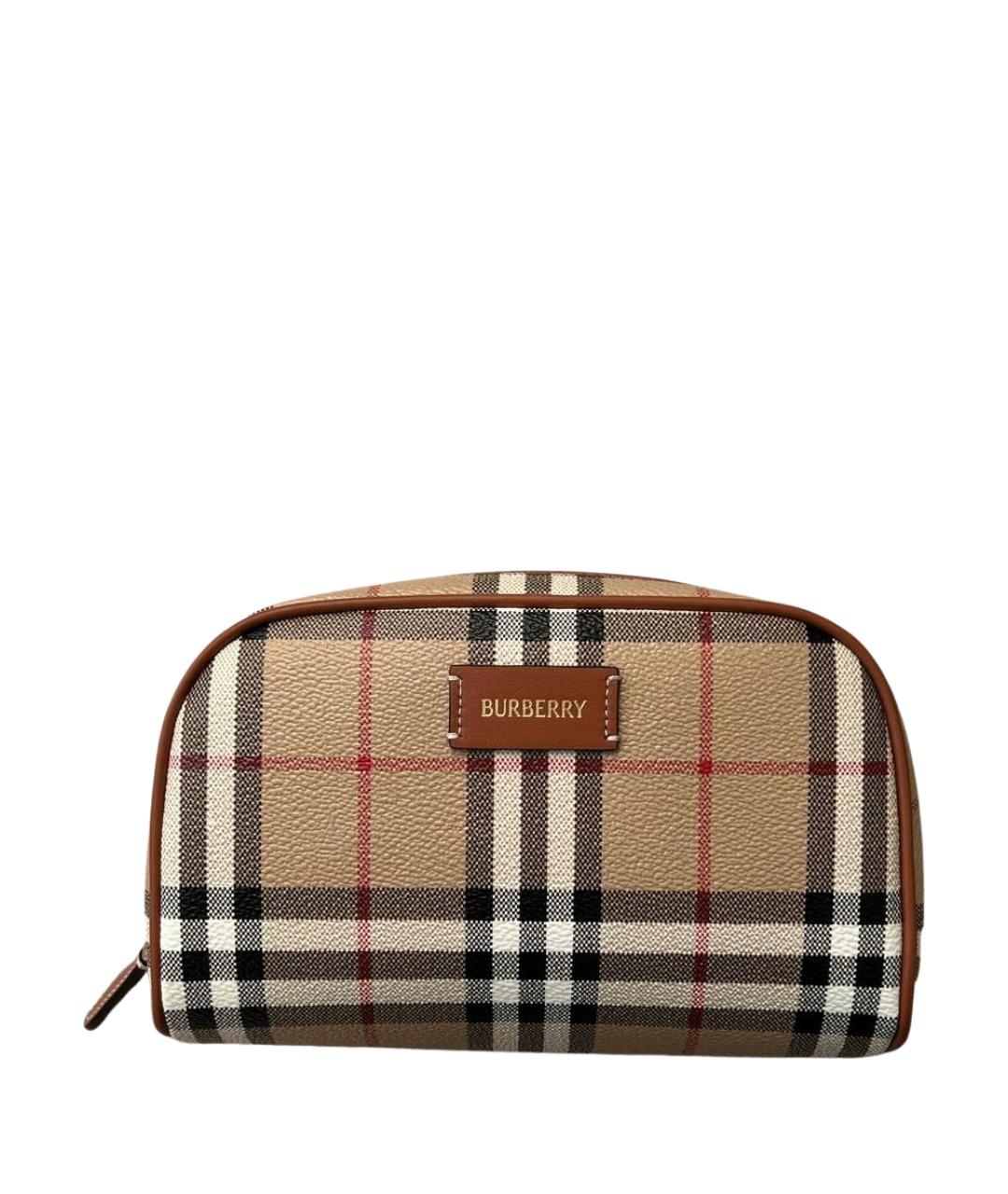 BURBERRY Коричневая косметичка, фото 1