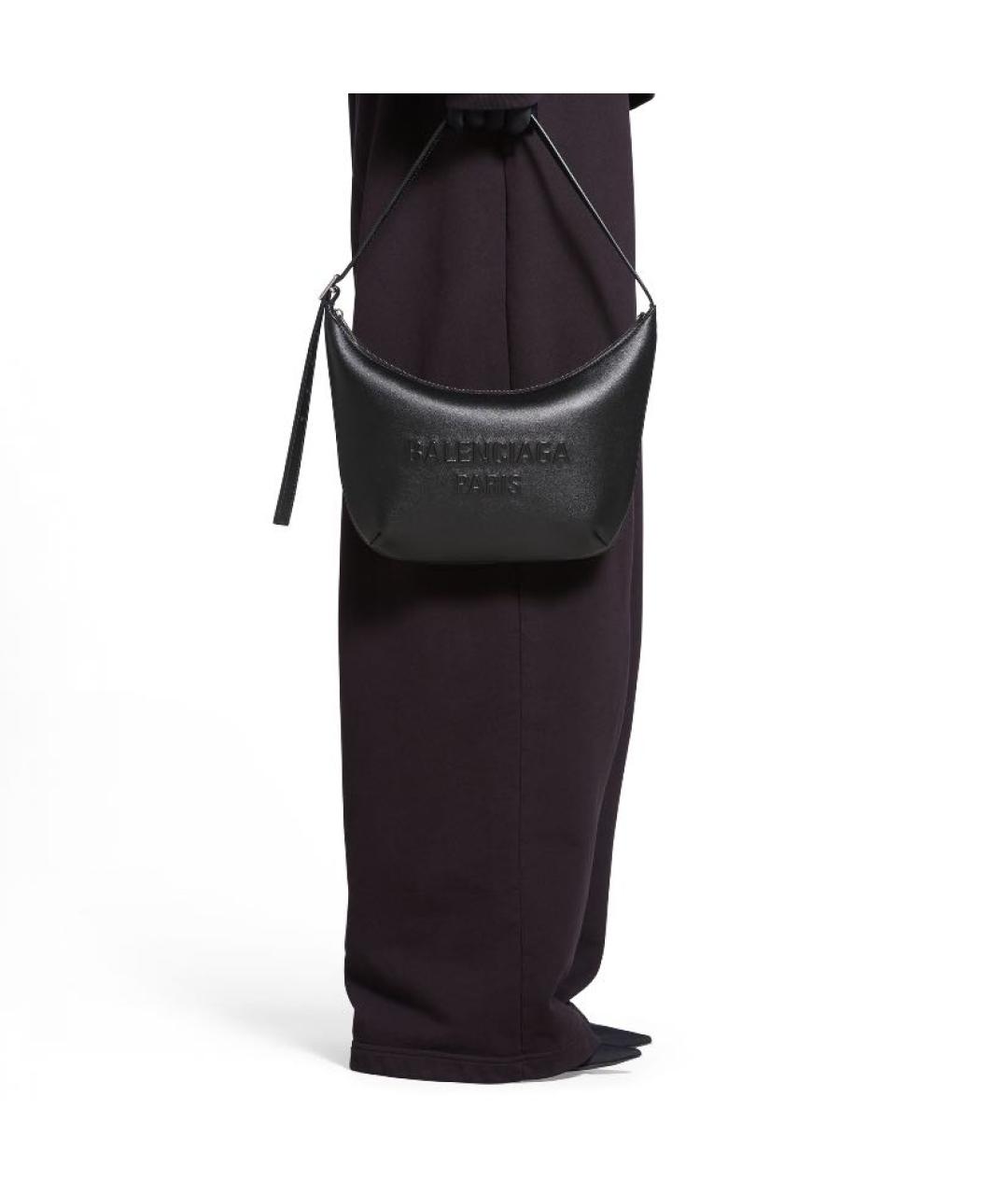 BALENCIAGA Черная кожаная сумка с короткими ручками, фото 5