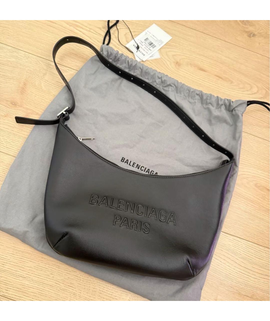 BALENCIAGA Черная кожаная сумка с короткими ручками, фото 7