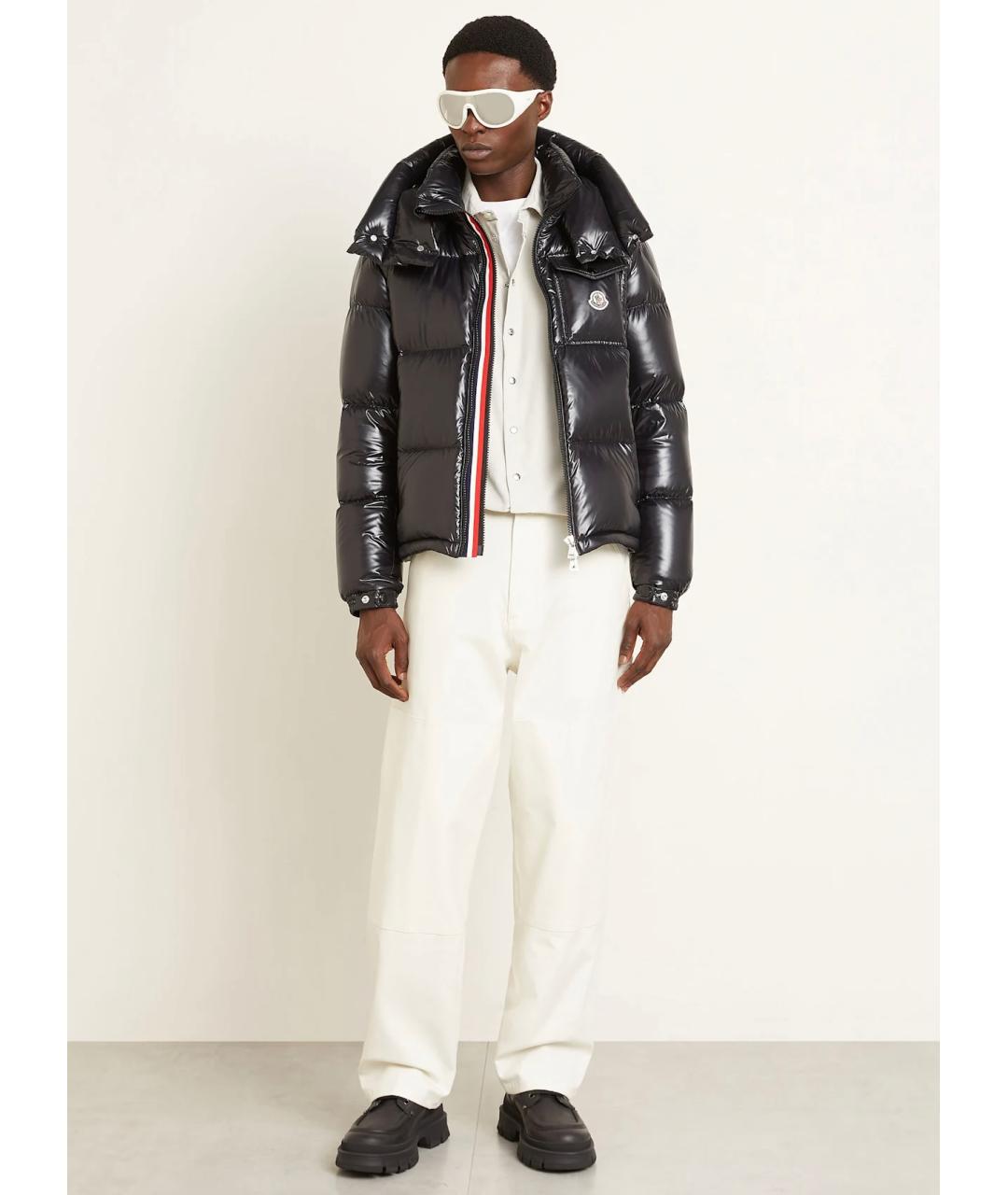MONCLER Черный полиамидовый пуховик, фото 7