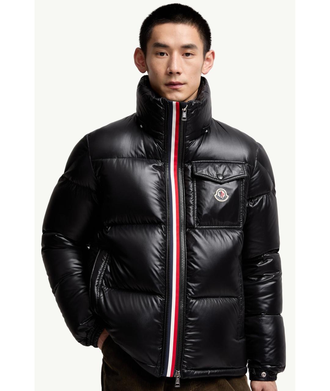 MONCLER Черный полиамидовый пуховик, фото 4