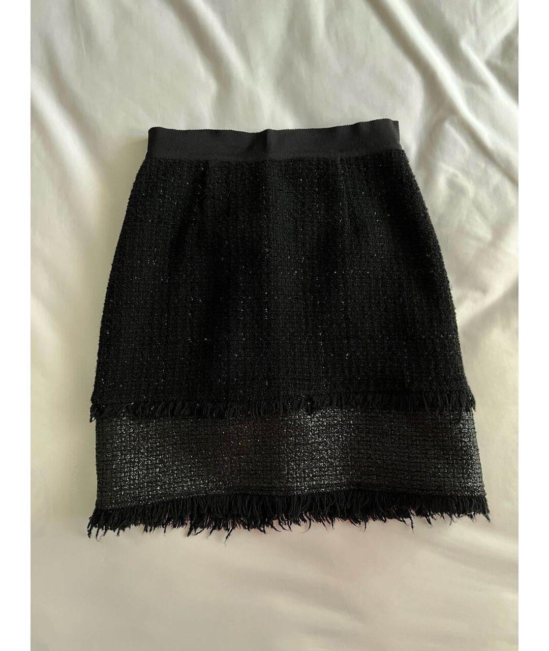PINKO Черная твидовая юбка мини, фото 6