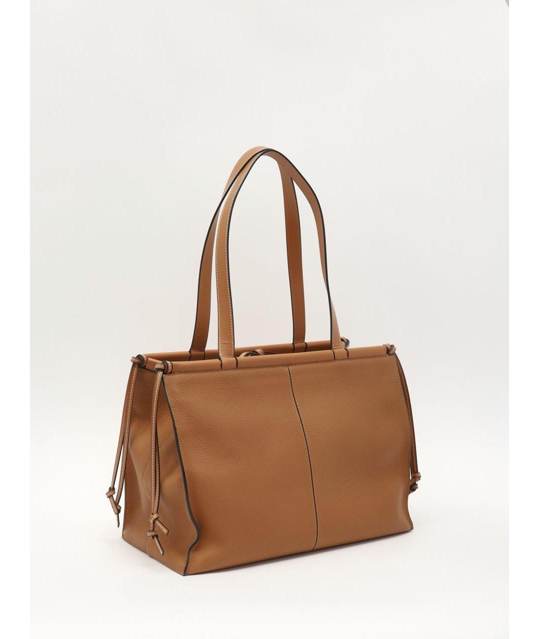 LOEWE Коричневая кожаная сумка с короткими ручками, фото 3