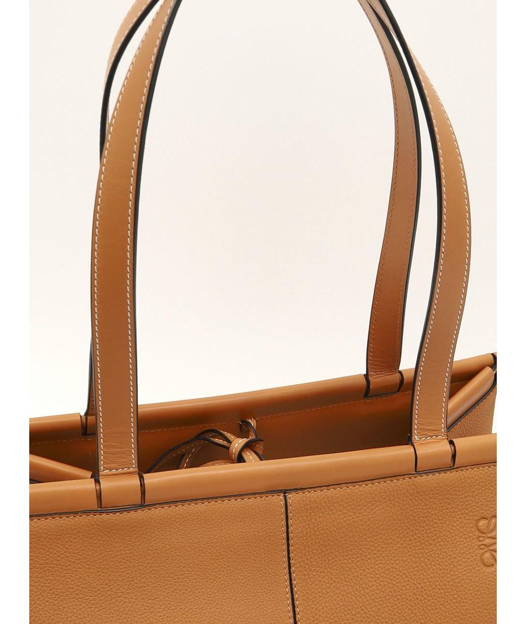 LOEWE Коричневая кожаная сумка с короткими ручками, фото 5