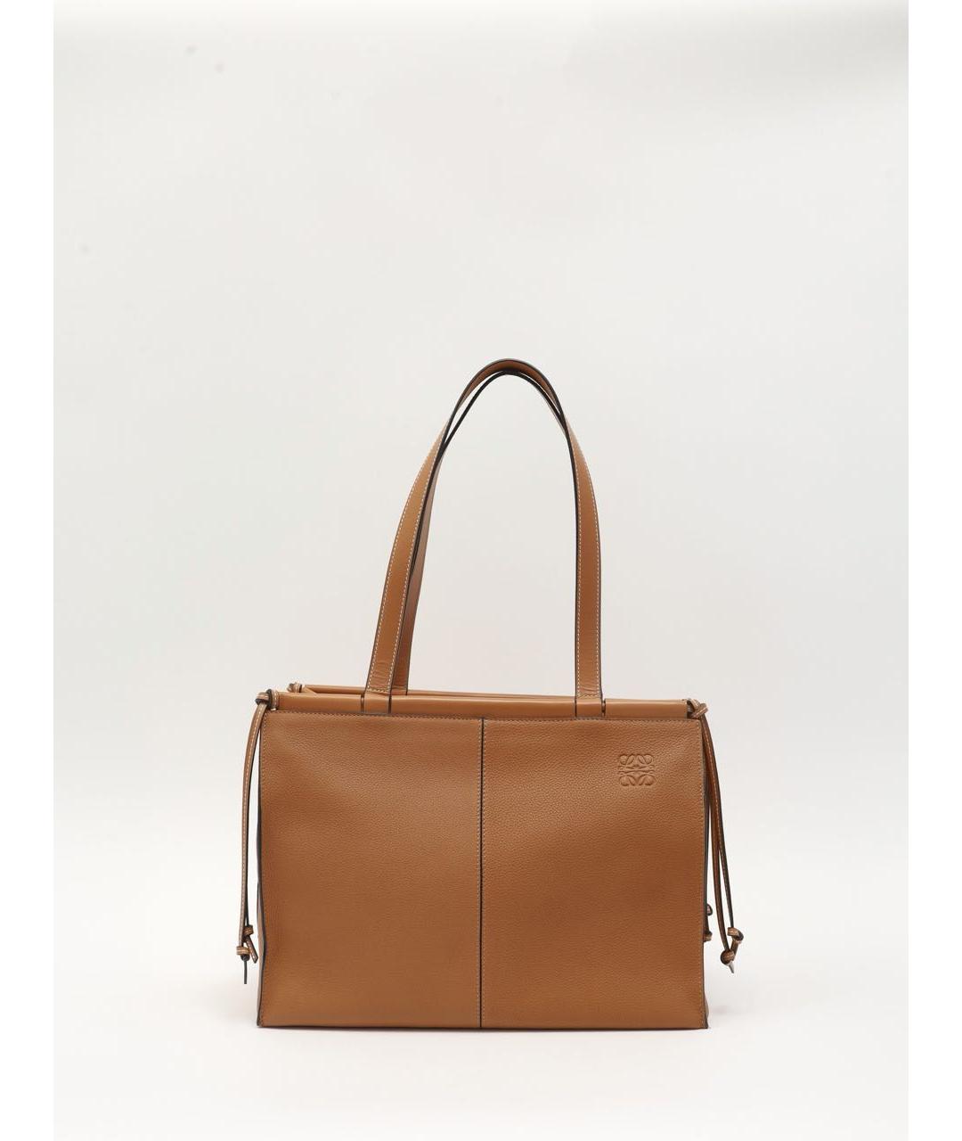 LOEWE Коричневая кожаная сумка с короткими ручками, фото 9