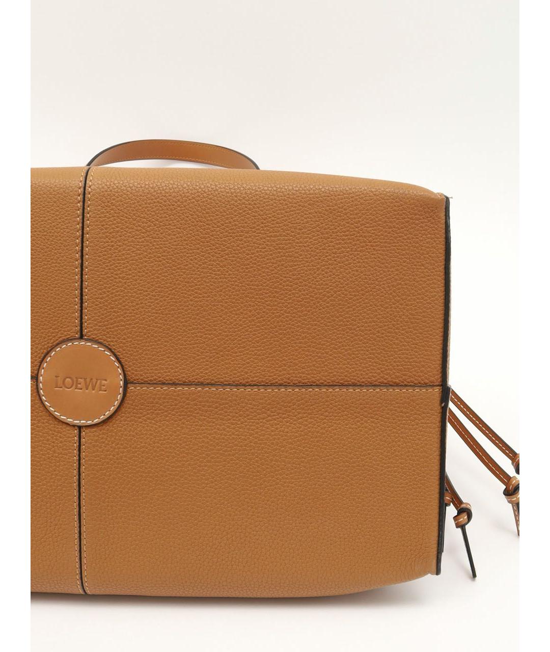 LOEWE Коричневая кожаная сумка с короткими ручками, фото 7