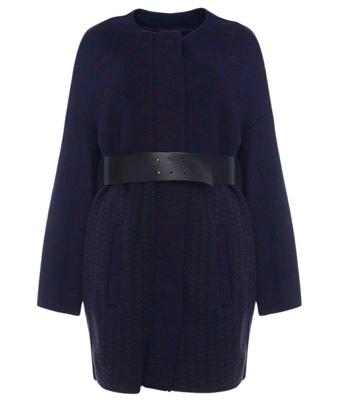 LIVIANA CONTI Синее шерстяное пальто, фото 1