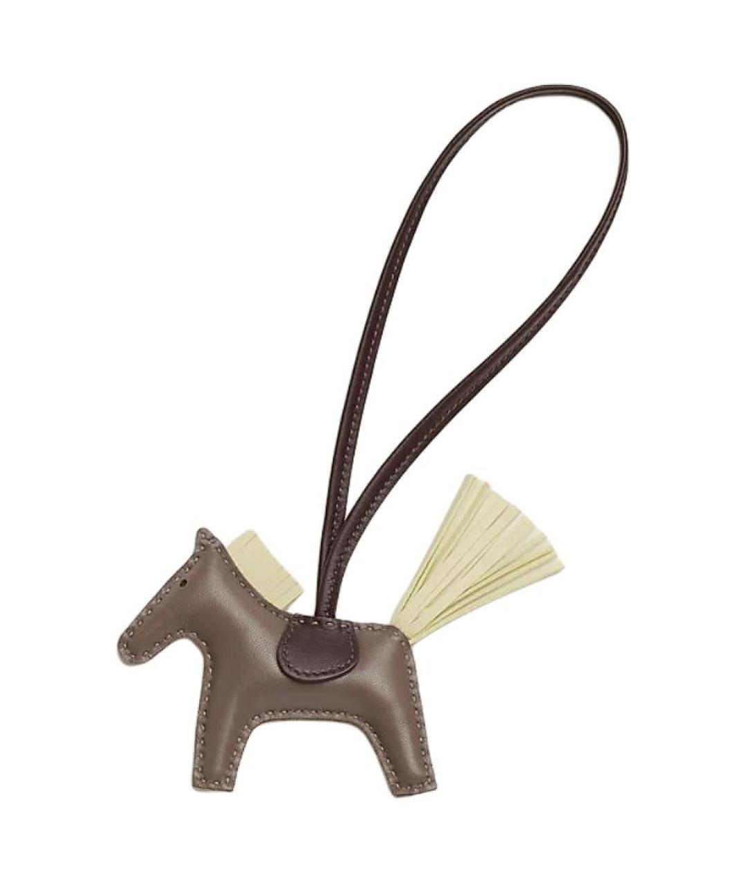 HERMES Коричневый брелок, фото 1