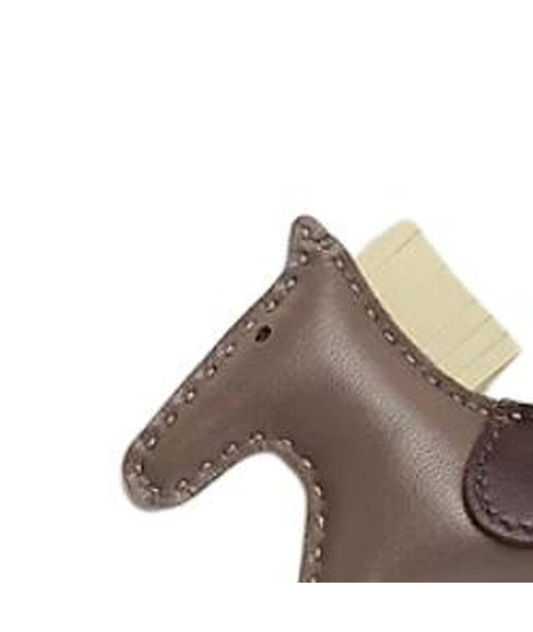 HERMES Коричневый брелок, фото 3