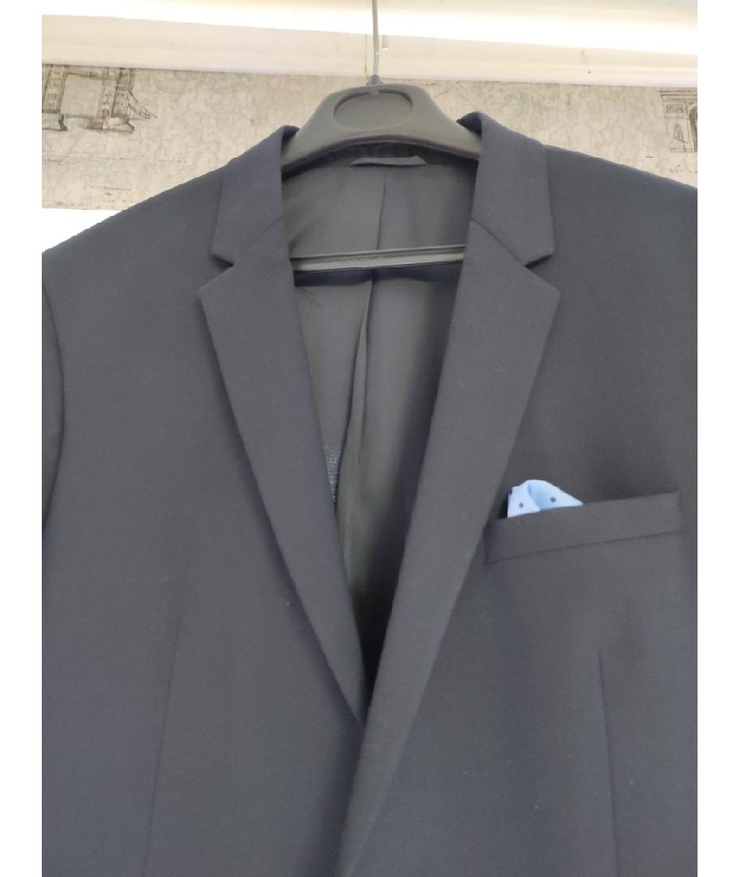 CALVIN KLEIN Темно-синий шерстяной пиджак, фото 4