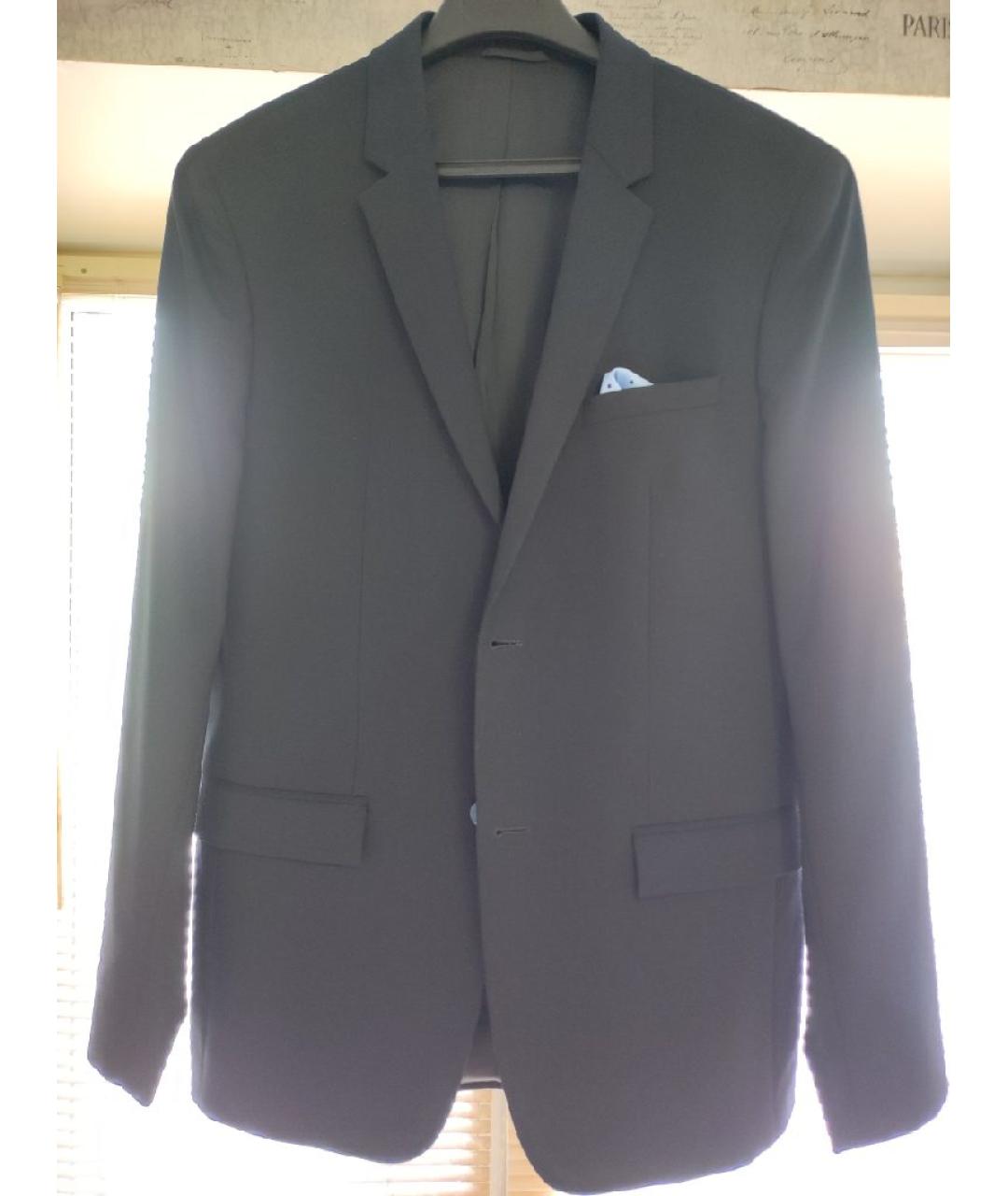 CALVIN KLEIN Темно-синий шерстяной пиджак, фото 7