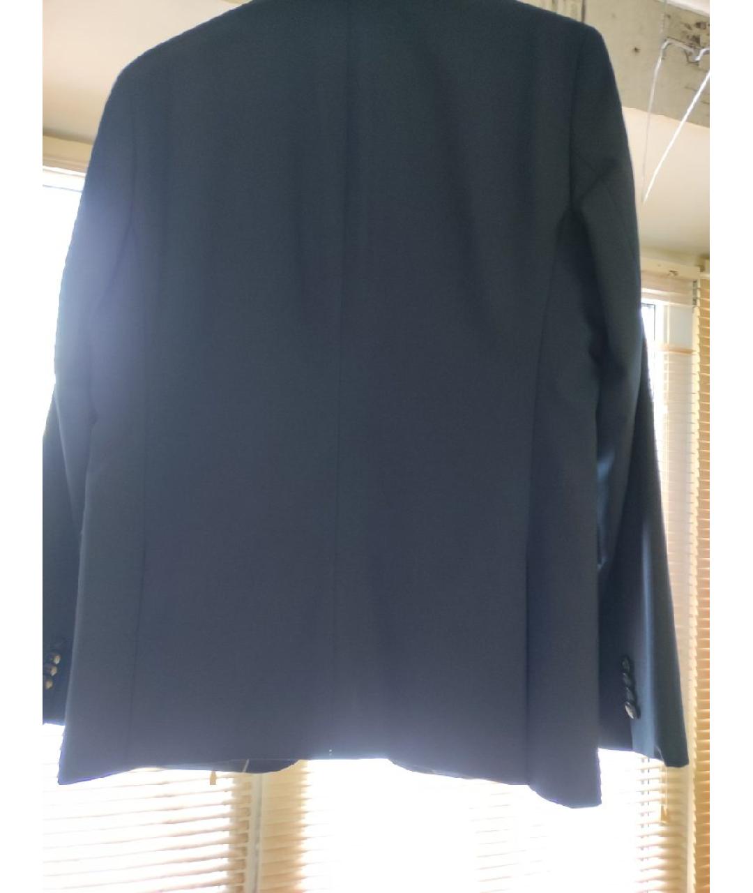 CALVIN KLEIN Темно-синий шерстяной пиджак, фото 2