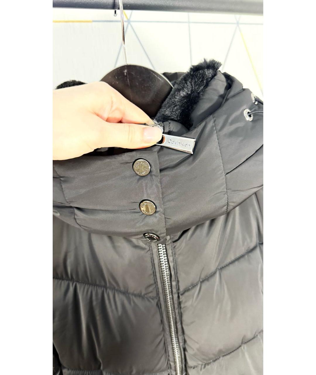 CALVIN KLEIN Черный полиэстеровый пуховик, фото 4
