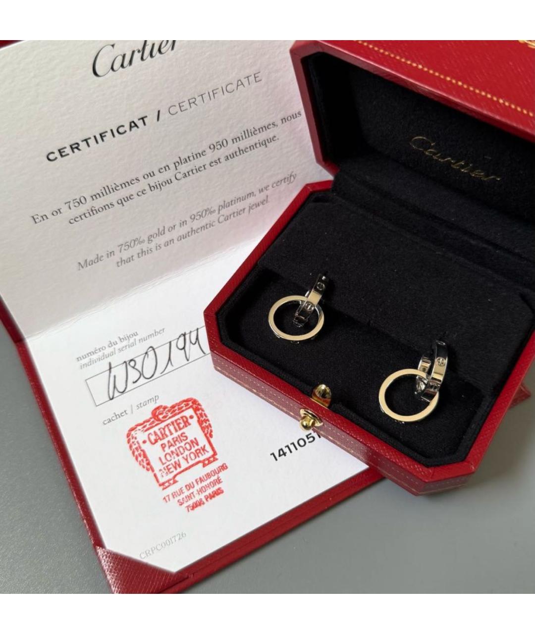 CARTIER Серебряные серьги из белого золота, фото 3