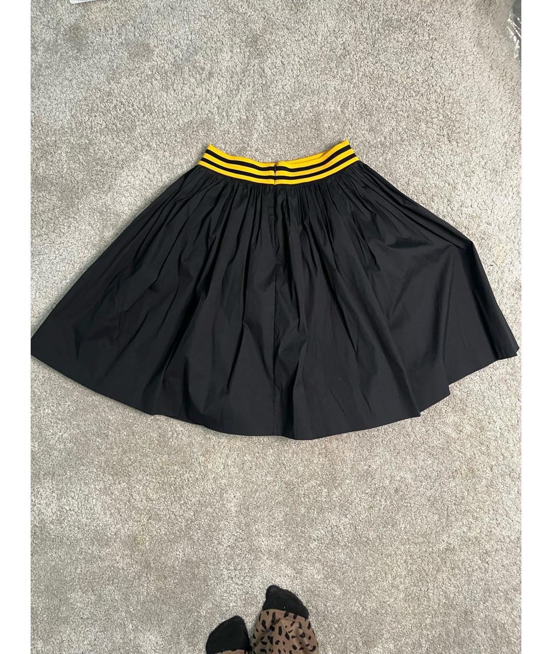 PRADA Черная хлопко-эластановая юбка миди, фото 2