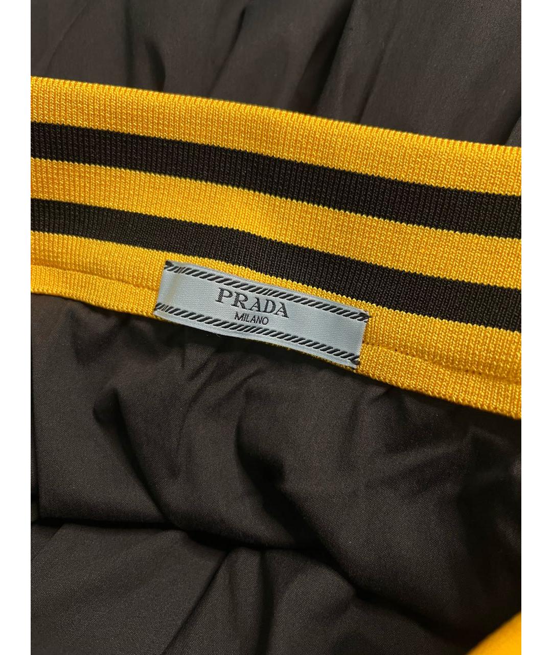 PRADA Черная хлопко-эластановая юбка миди, фото 3