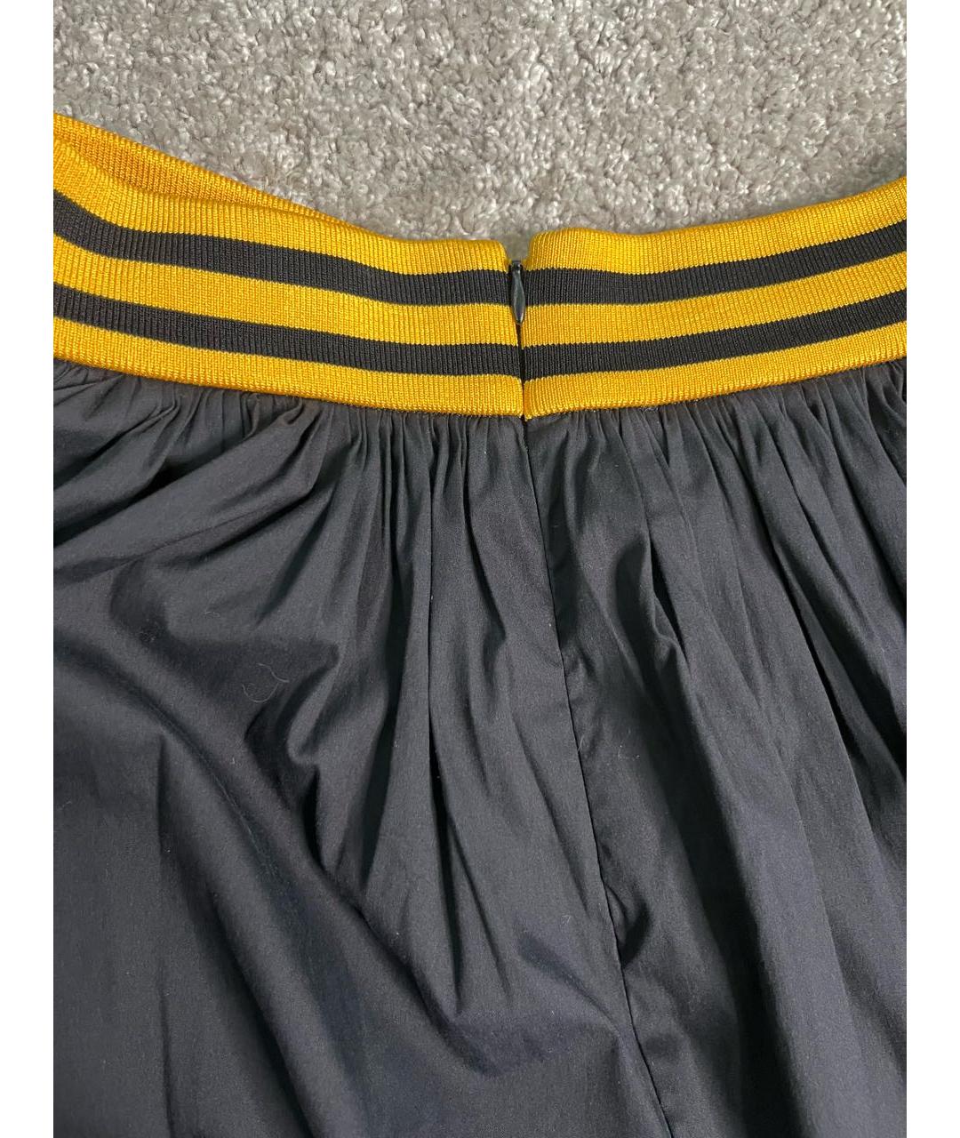 PRADA Черная хлопко-эластановая юбка миди, фото 8