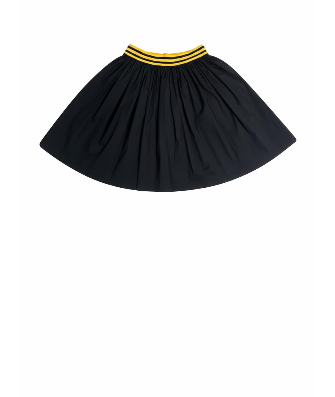 PRADA Черная хлопко-эластановая юбка миди, фото 1