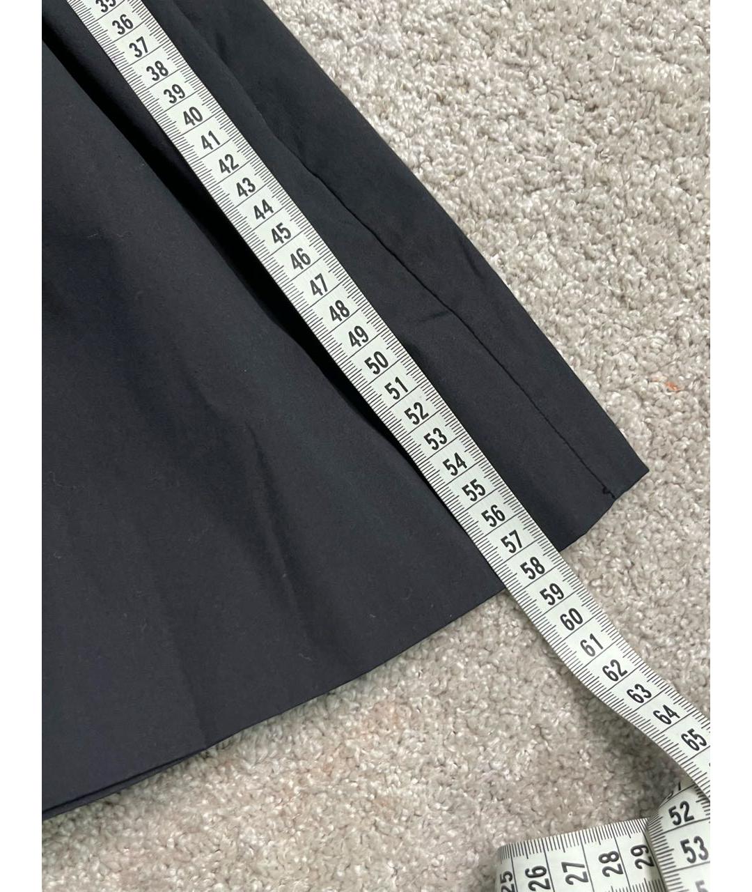 PRADA Черная хлопко-эластановая юбка миди, фото 7