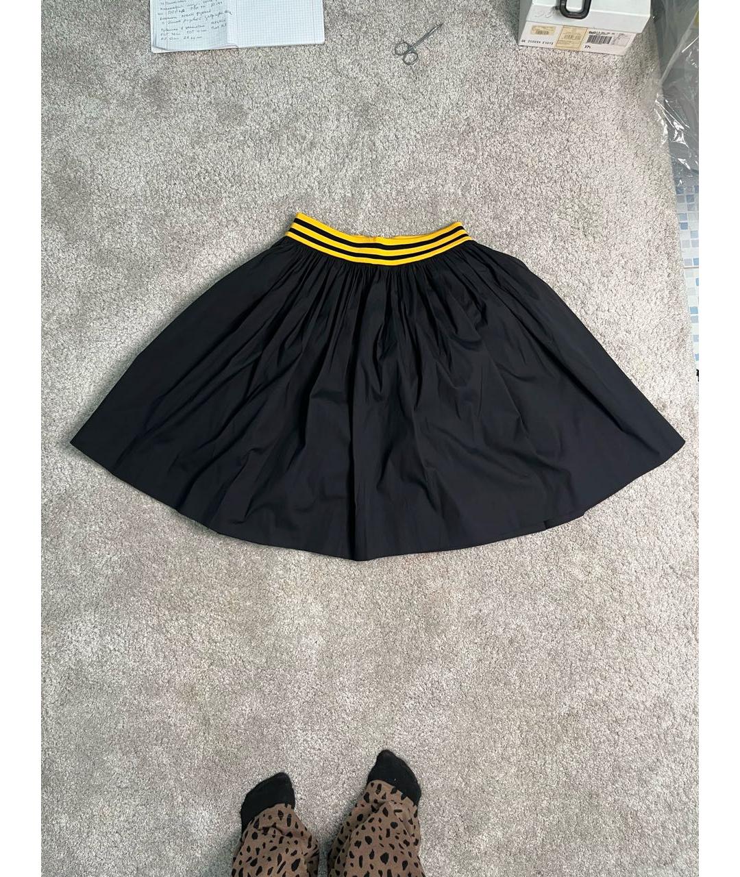 PRADA Черная хлопко-эластановая юбка миди, фото 9