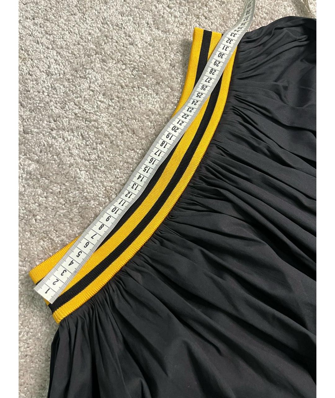 PRADA Черная хлопко-эластановая юбка миди, фото 6