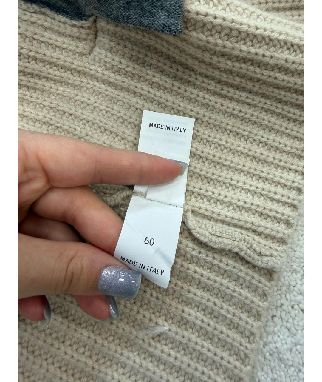 BRUNELLO CUCINELLI Бежевый кашемировый кардиган, фото 6