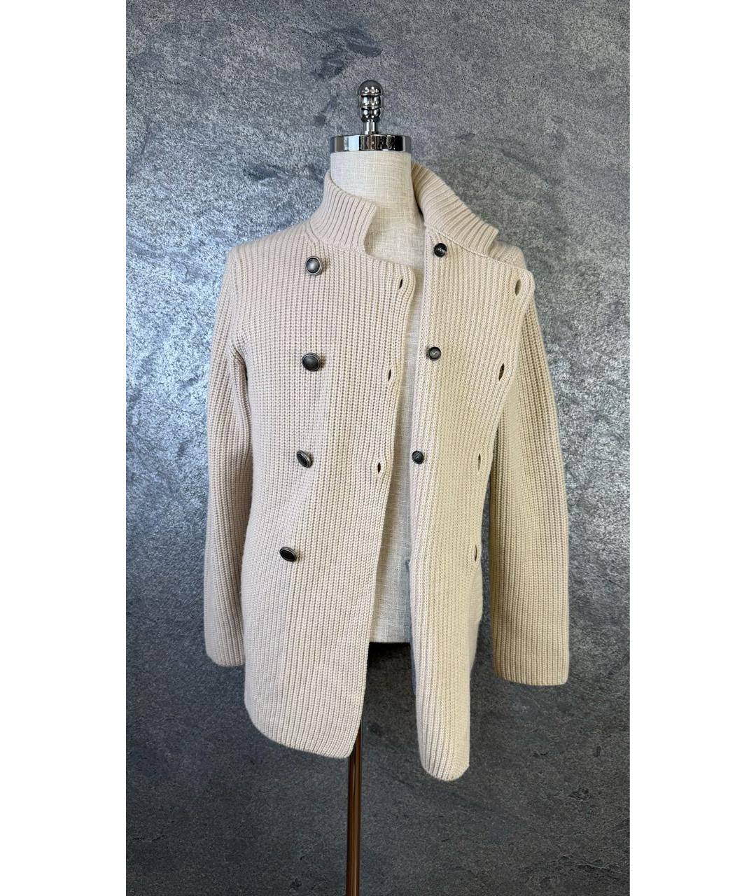 BRUNELLO CUCINELLI Бежевый кашемировый кардиган, фото 4