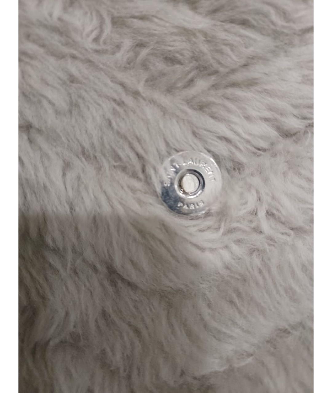 SAINT LAURENT Серая шерстяная сумка с короткими ручками, фото 5