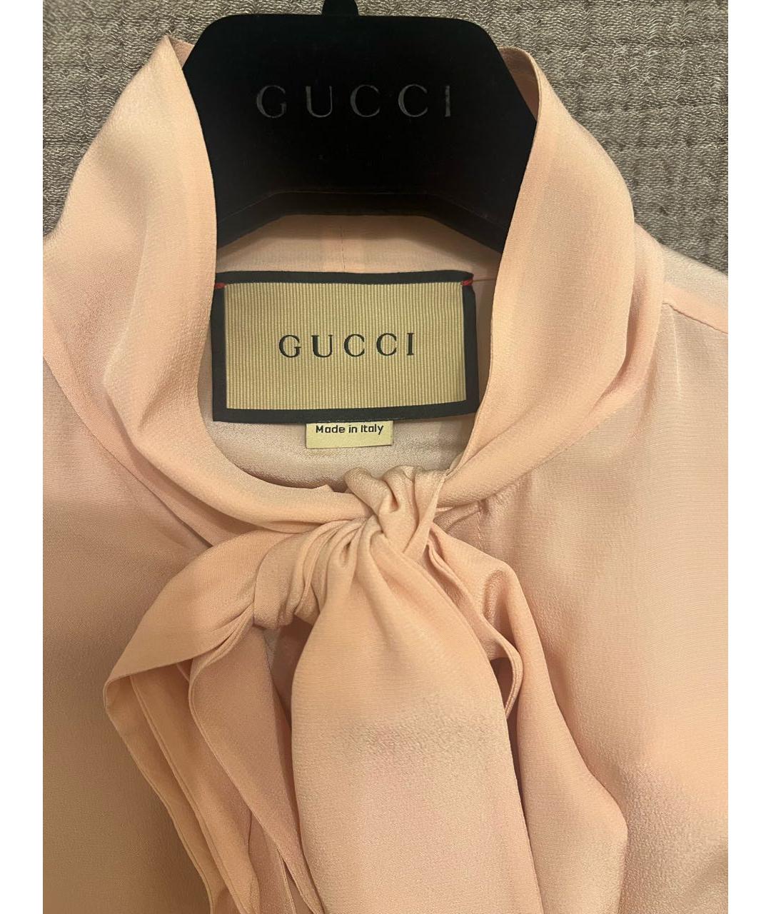 GUCCI Розовая шелковая блузы, фото 3