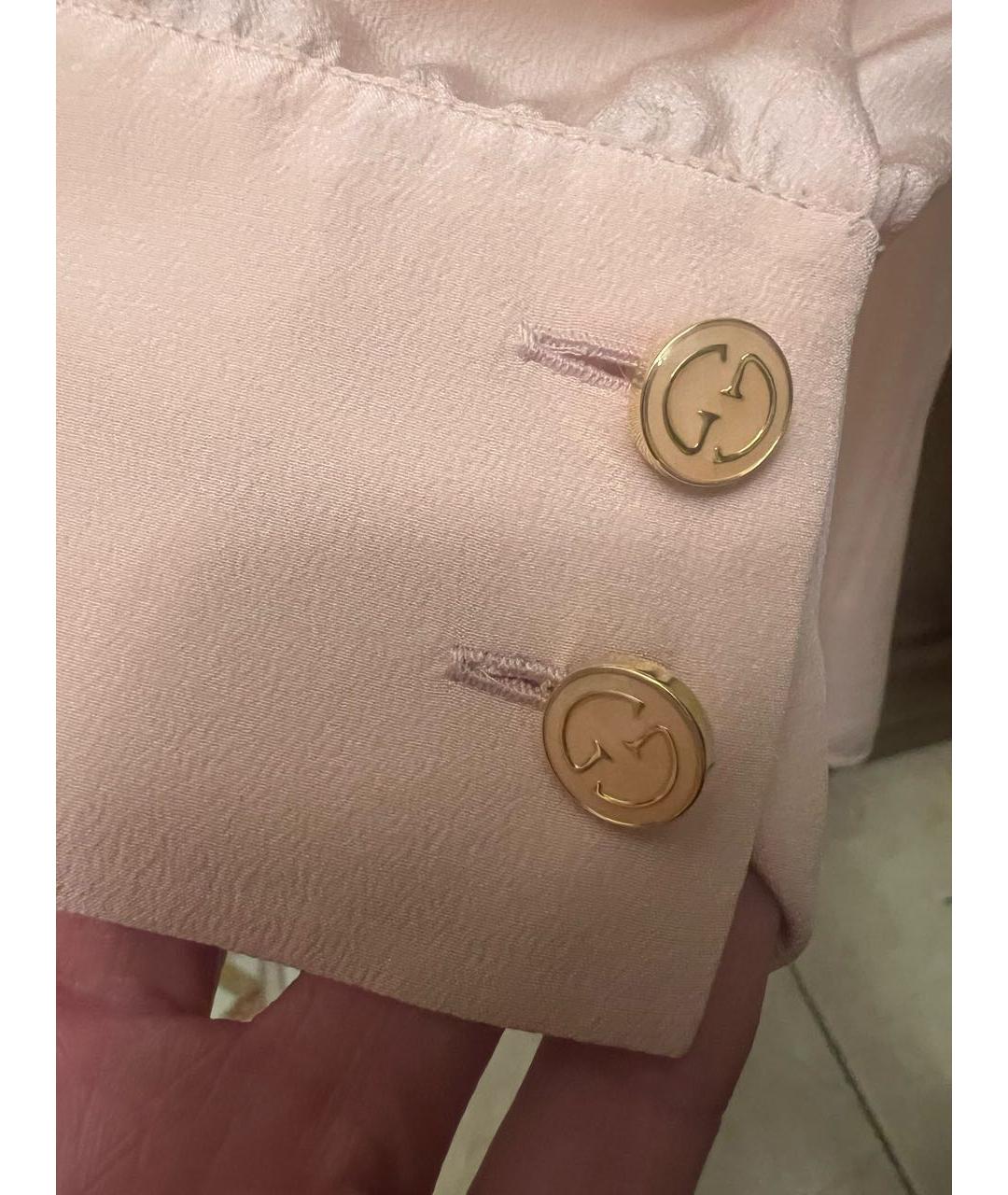 GUCCI Розовая шелковая блузы, фото 4