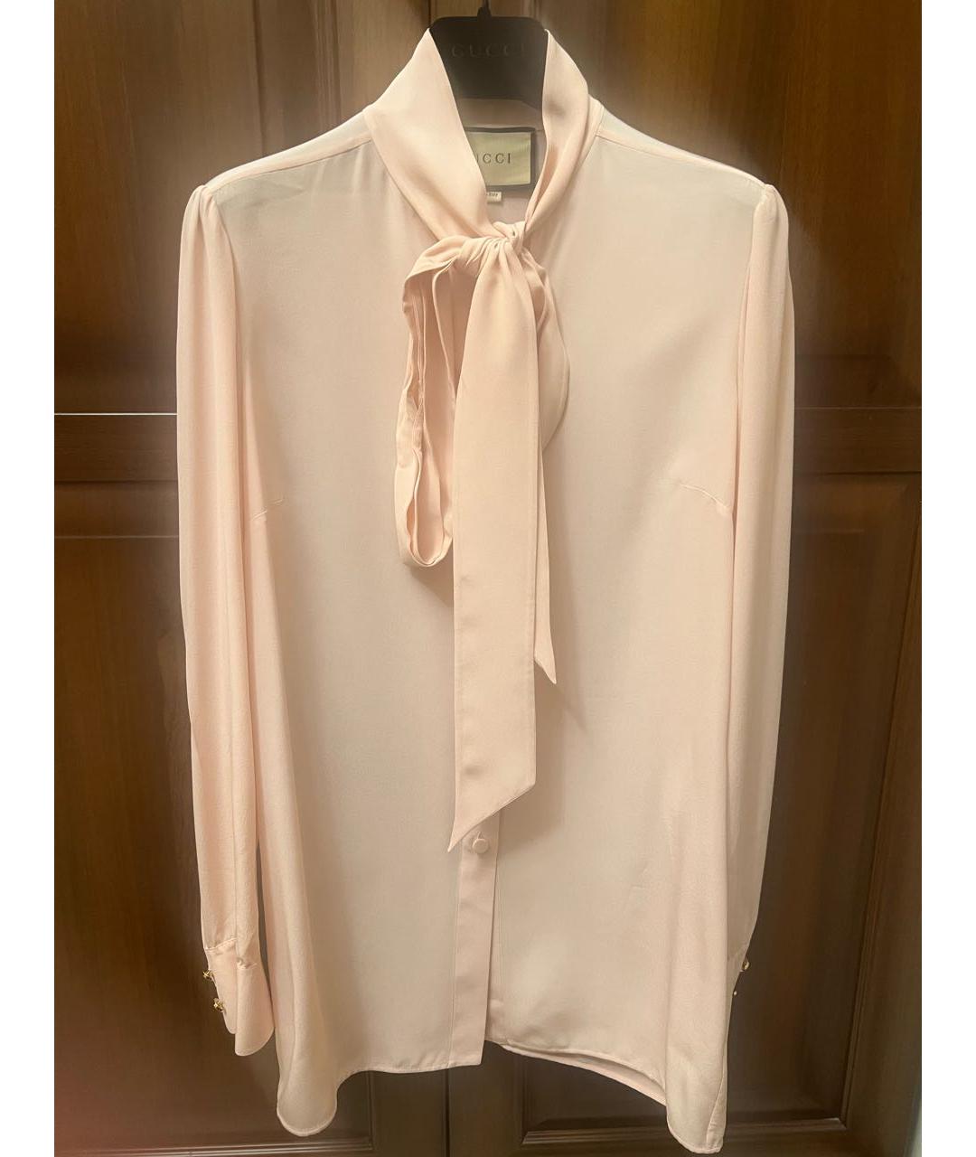 GUCCI Розовая шелковая блузы, фото 6