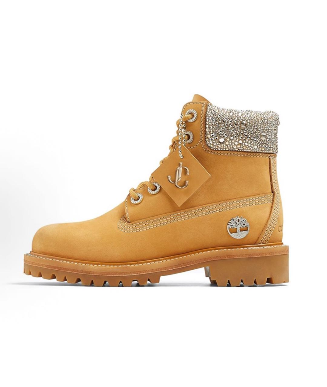 JIMMY CHOO Горчичные нубуковые ботинки, фото 9
