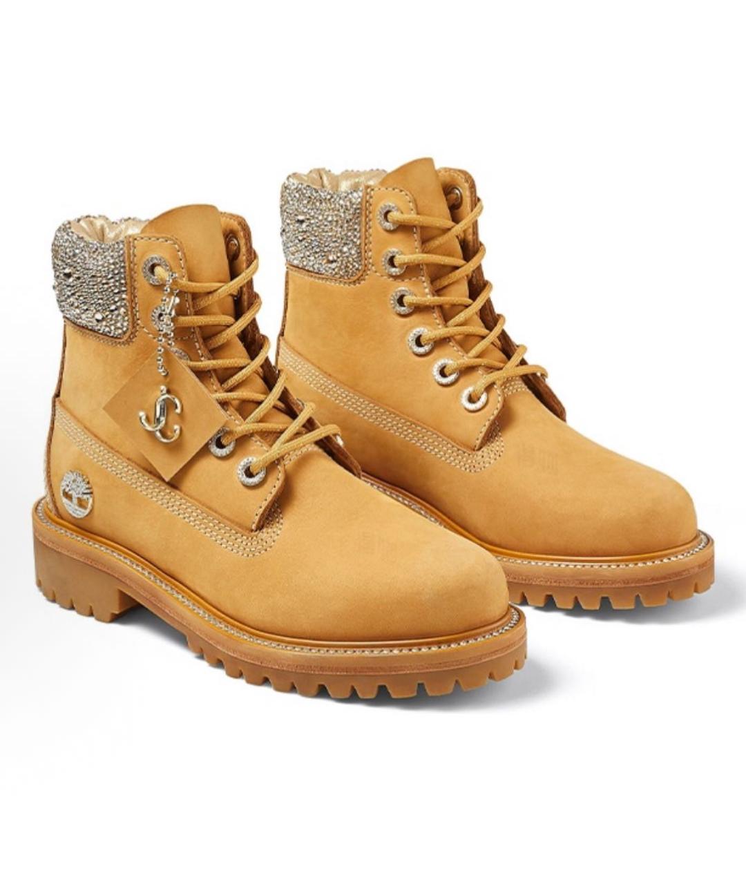 JIMMY CHOO Горчичные нубуковые ботинки, фото 2