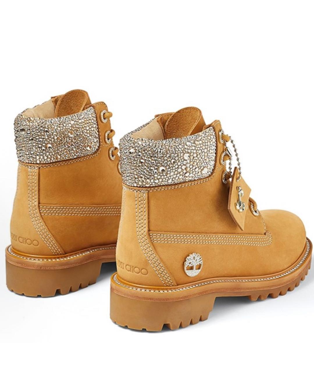 JIMMY CHOO Горчичные нубуковые ботинки, фото 3