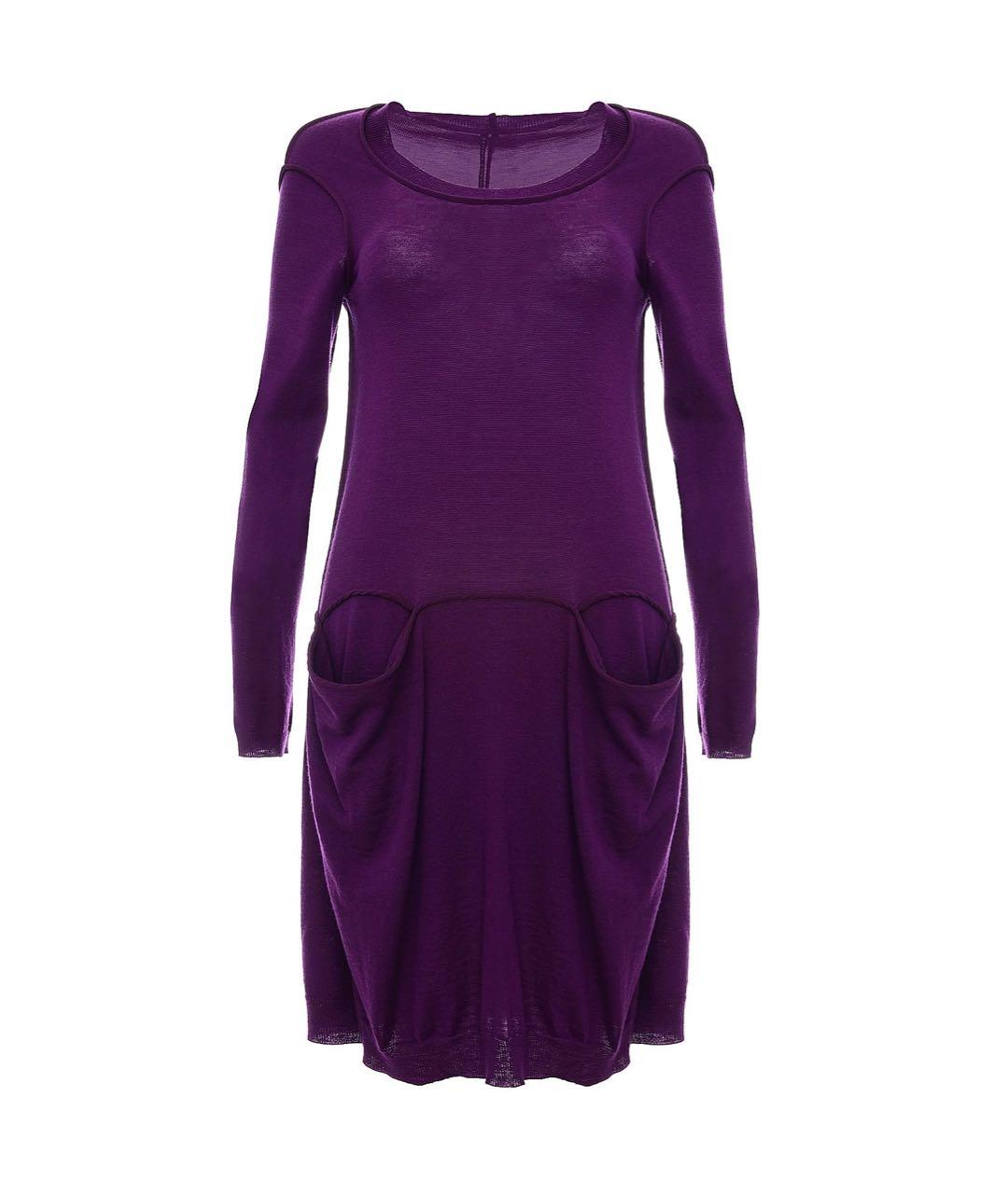 LIVIANA CONTI Фиолетовое шерстяное повседневное платье, фото 9
