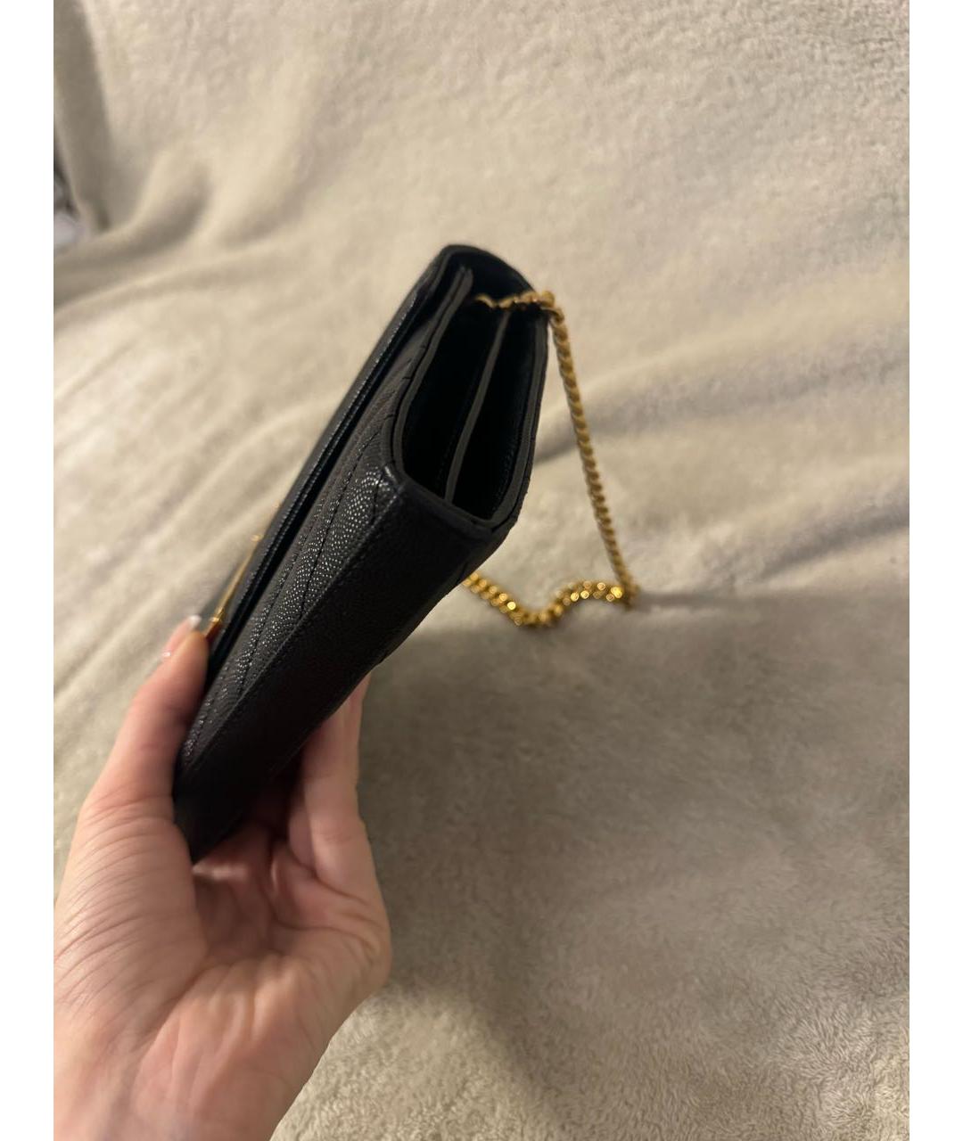 SAINT LAURENT Черная кожаная сумка через плечо, фото 6