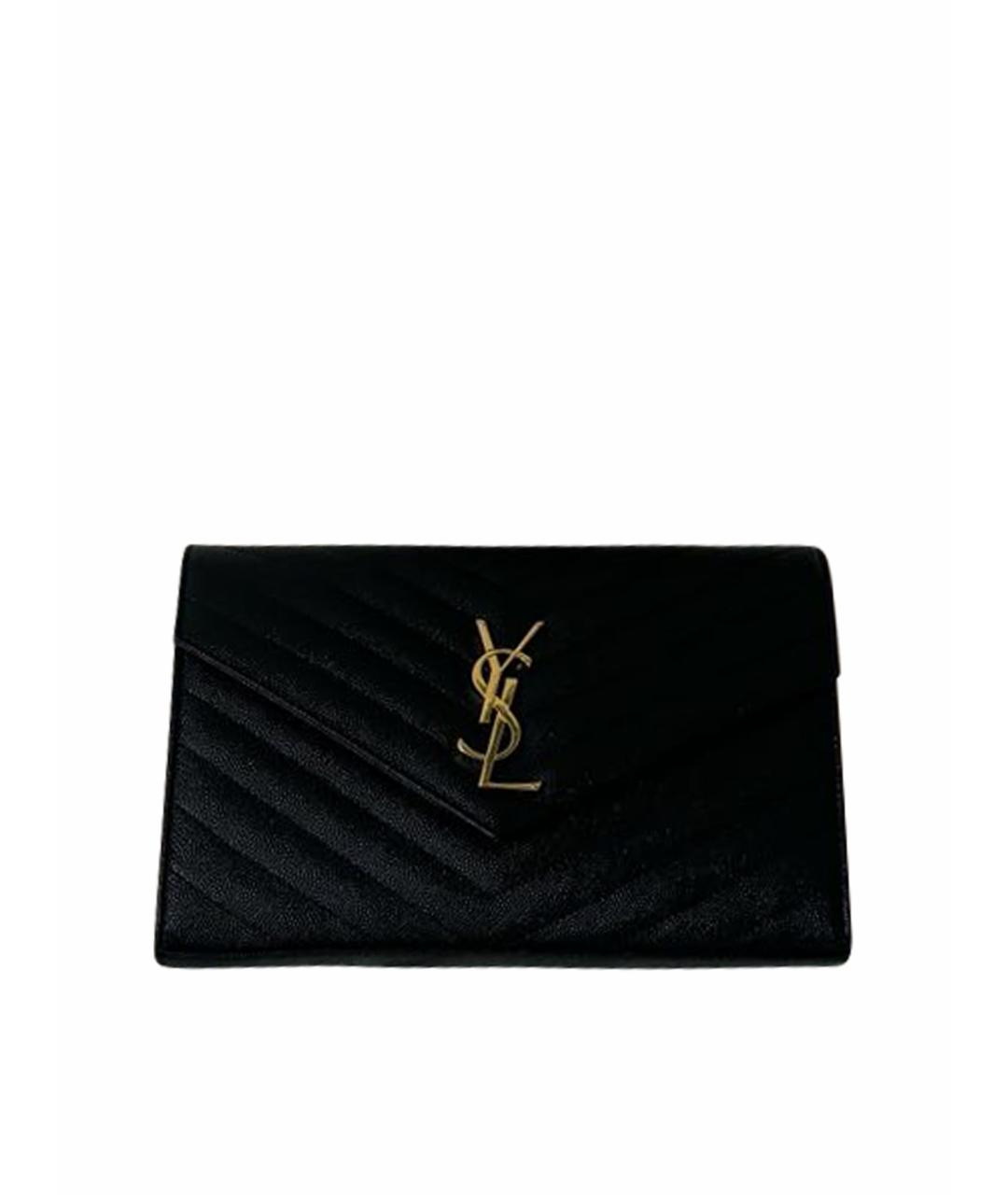 SAINT LAURENT Черная кожаная сумка через плечо, фото 1