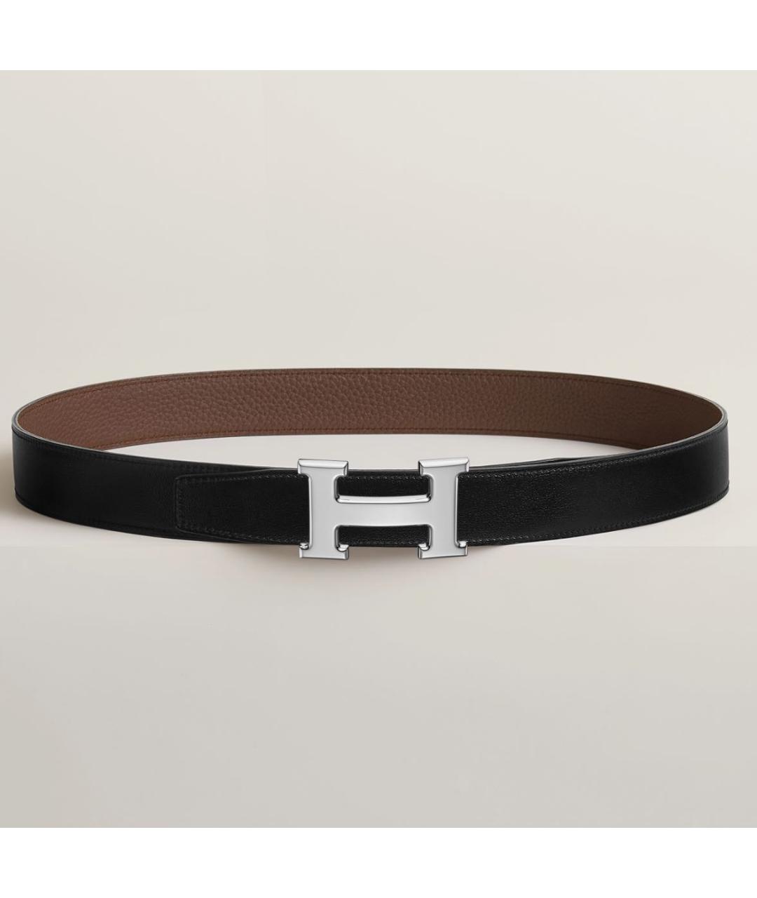 HERMES Черный кожаный ремень, фото 4