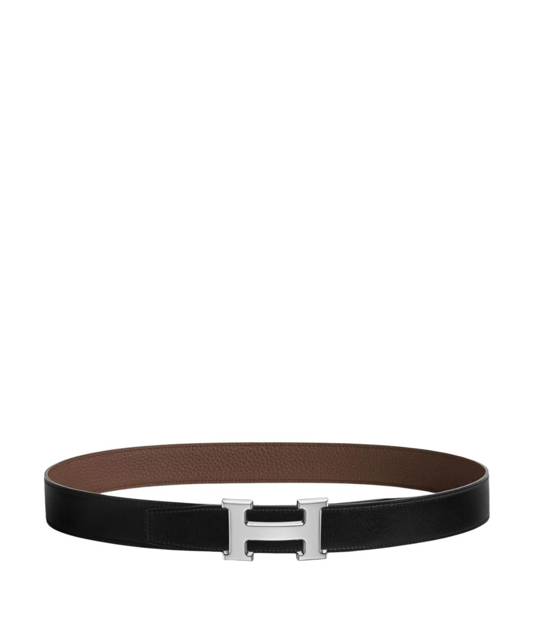 HERMES Черный кожаный ремень, фото 1