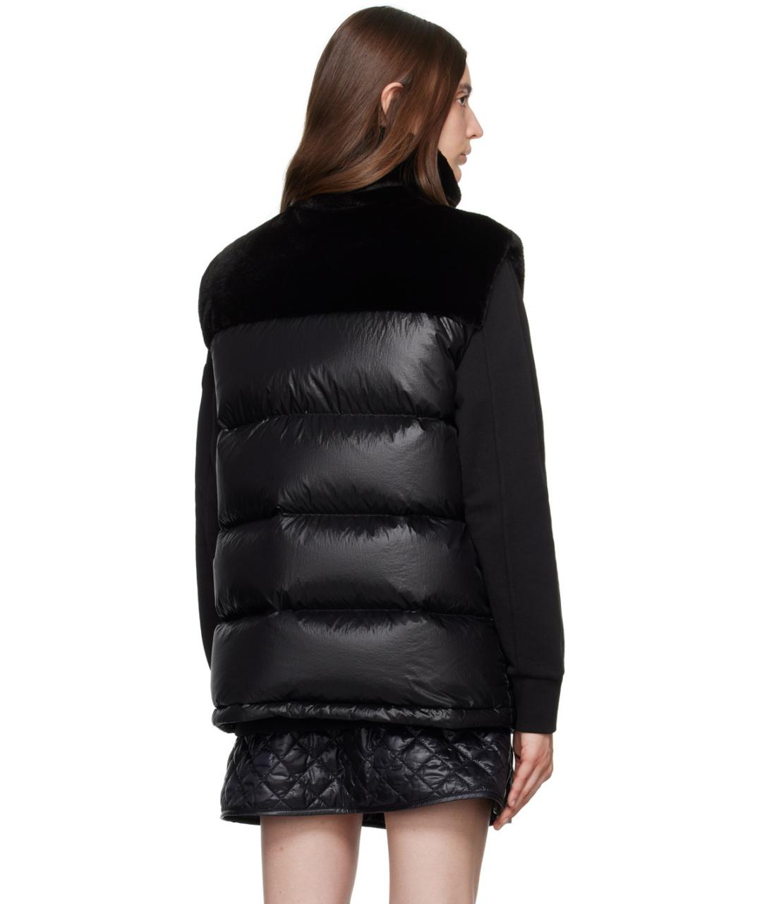 MONCLER Черный полиэстеровый жилет, фото 4