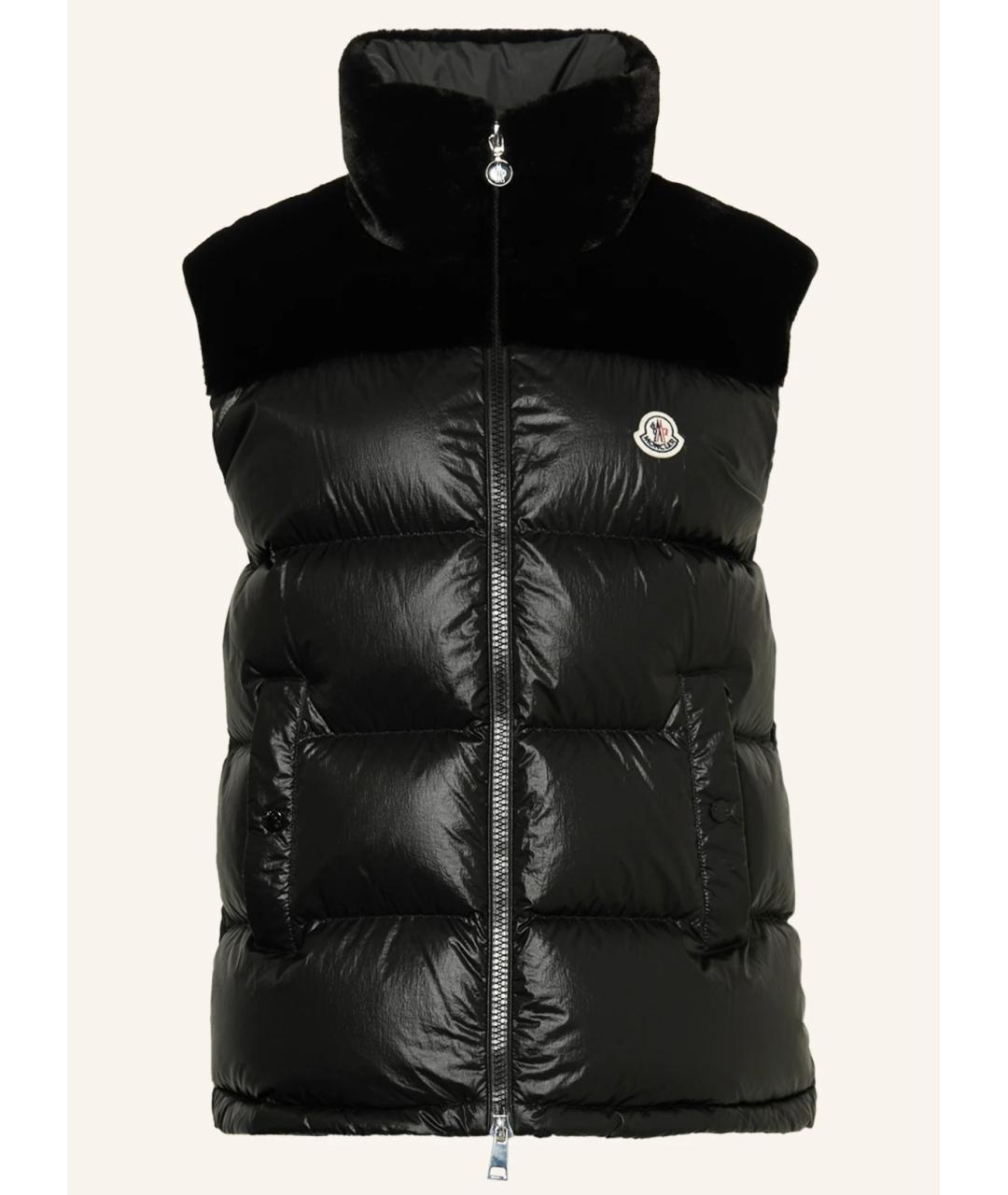 MONCLER Черный полиэстеровый жилет, фото 6