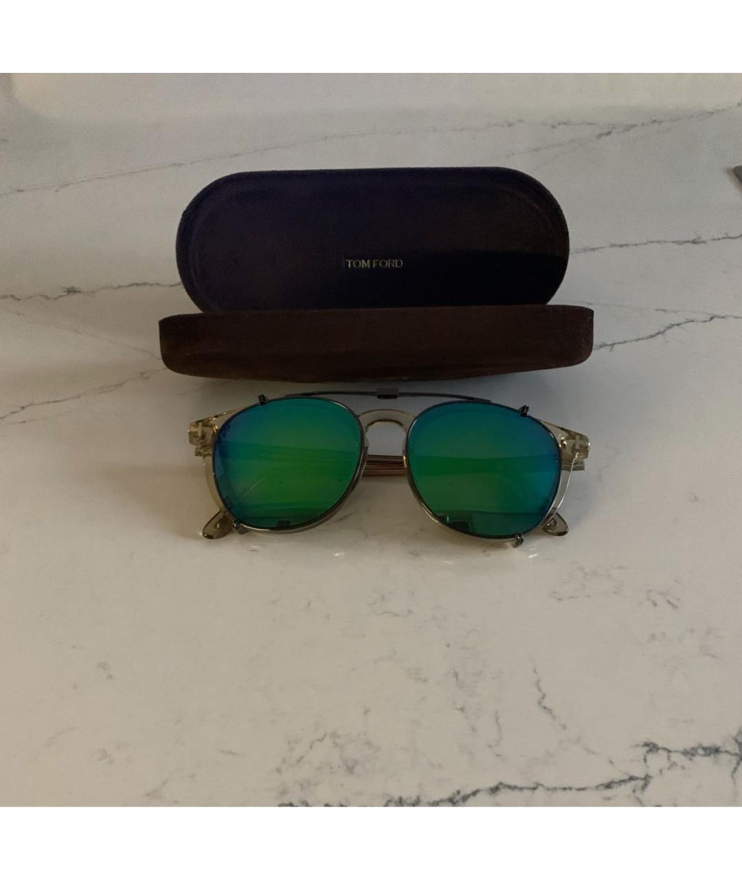 TOM FORD Бежевые пластиковые солнцезащитные очки, фото 9