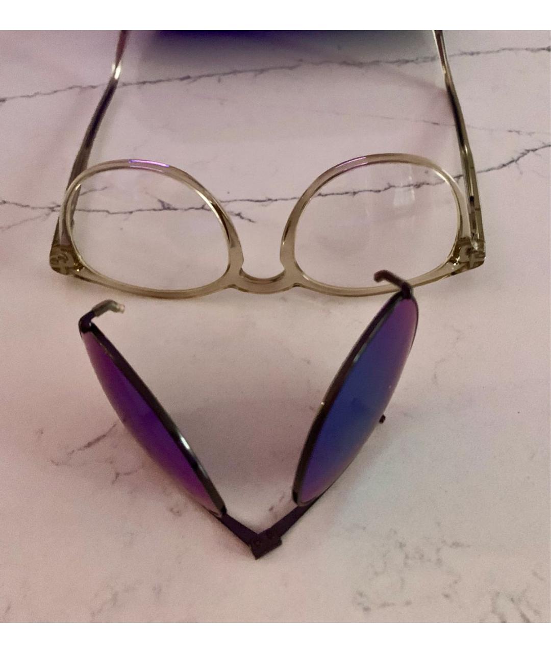TOM FORD Бежевые пластиковые солнцезащитные очки, фото 5