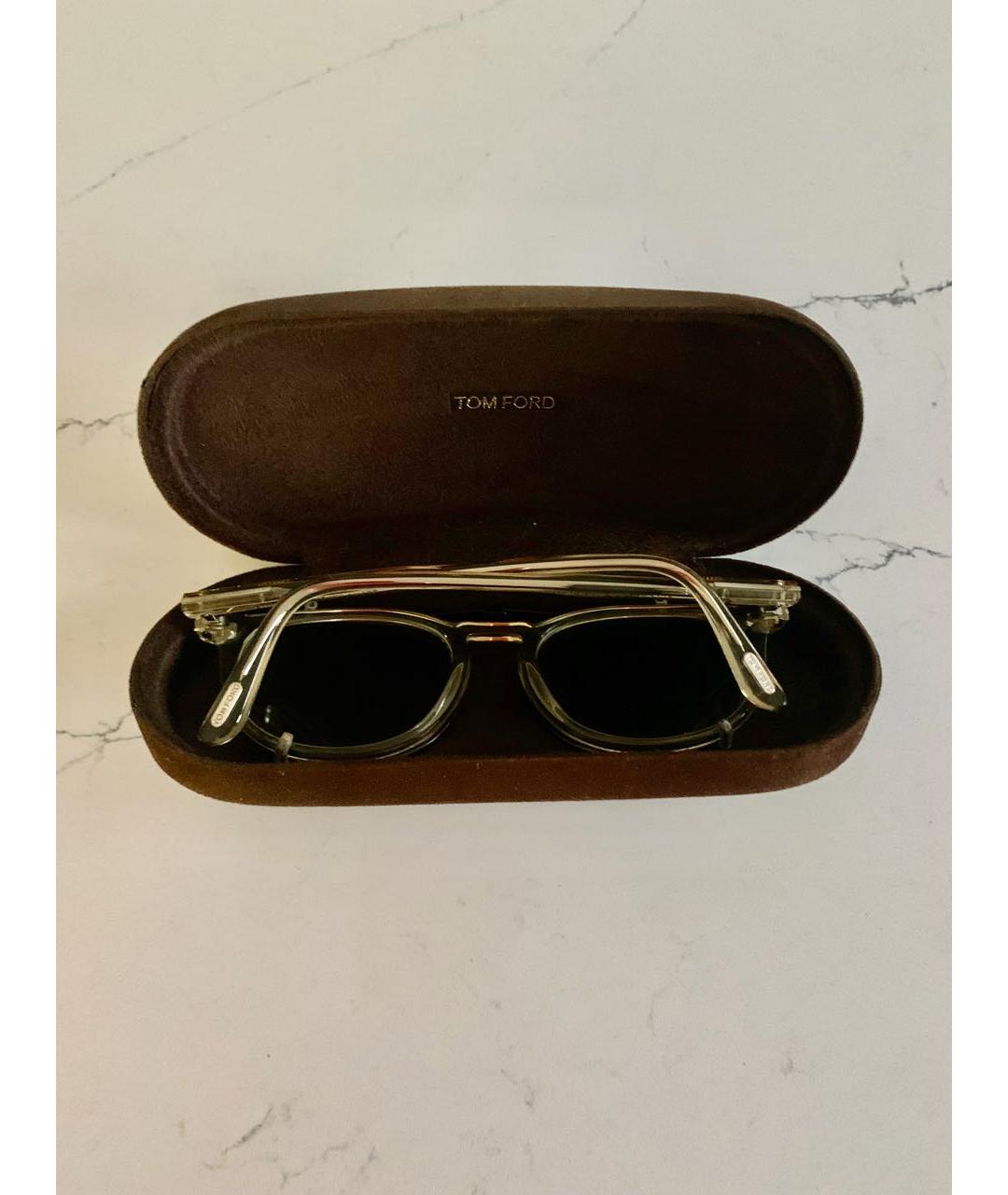 TOM FORD Бежевые пластиковые солнцезащитные очки, фото 7