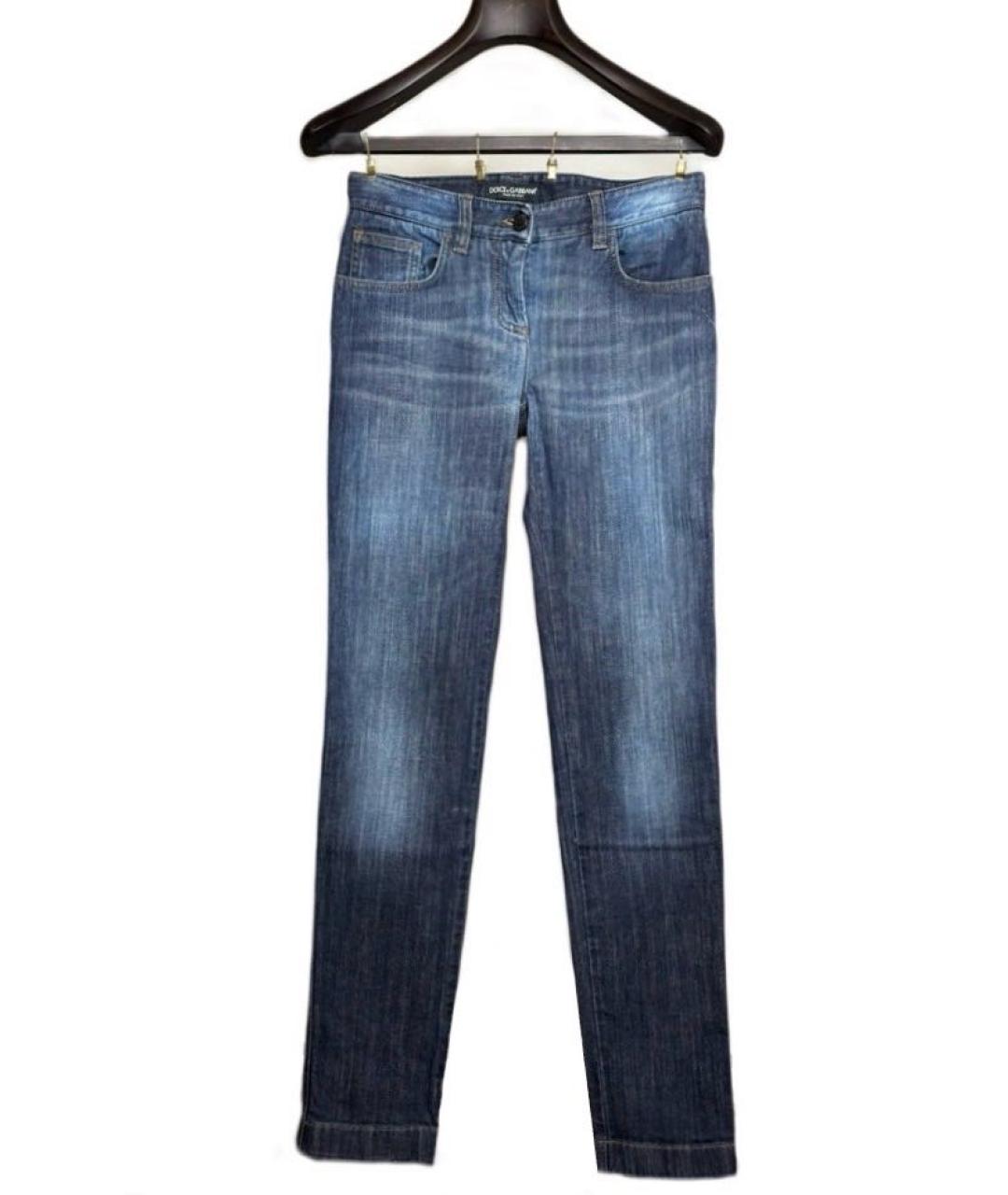 DOLCE&GABBANA Синие хлопковые джинсы слим, фото 9