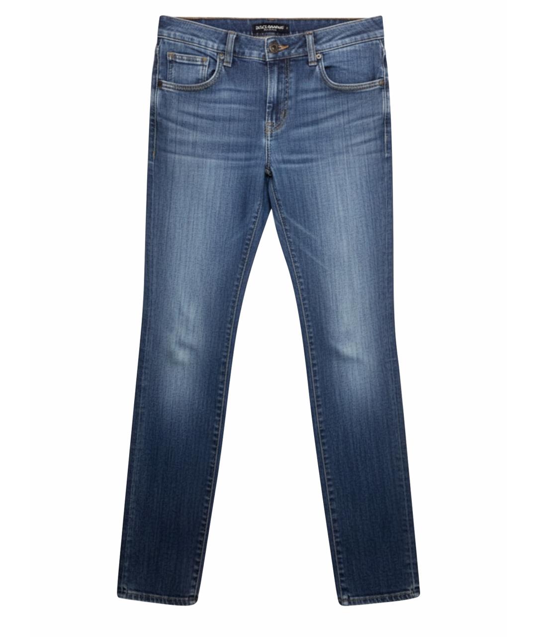 DOLCE&GABBANA Синие хлопковые джинсы слим, фото 1